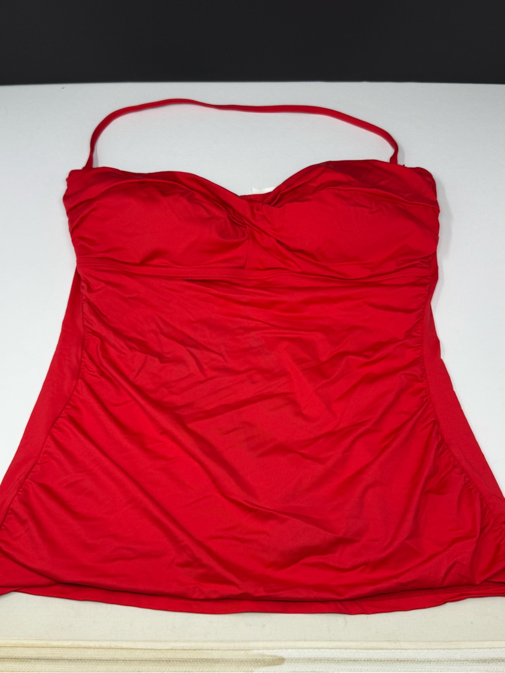 Nwot Lauren Ralph Lauren Black Label Womens Halter Tankini Swim Top Red Sz 12 J9